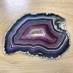 Custom Woodburned Cutting Board with Agate Sticker